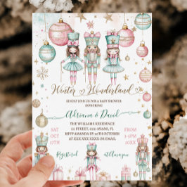 Winter Wonderland Meisje Roze Baby shower Kaart