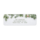 Winter Wonderland Merry Christmas Calligraphy Pine Etiket (Voorkant)