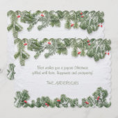 Winter Wonderland Merry Christmas Calligraphy Pine Feestdagenkaart (Voorkant / Achterkant)