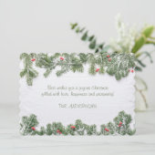 Winter Wonderland Merry Christmas Calligraphy Pine Feestdagenkaart (Staand voorkant)