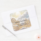 Winter Wonderland Merry Christmas Vierkante Sticker (Envelop)