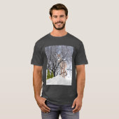 Winter Wonderland met Deer Collage Art T-shirt (Voorkant volledig)