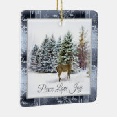 Winter Wonderland met Deer en Snowflakes Keramisch Ornament (Rechts)