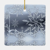 Winter Wonderland met Deer en Snowflakes Keramisch Ornament (Achterkant)