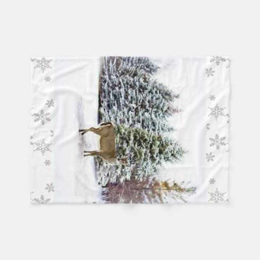 Winter Wonderland met Deer Fleece Blanket (Voorkant (Horizontaal))