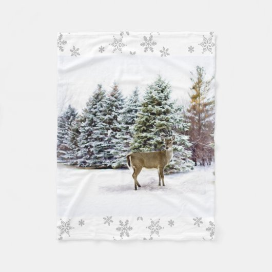 Winter Wonderland met Deer Fleece Blanket (Voorkant)
