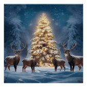 Winter Wonderland met feestelijke vrienden 3DChris Perfect Poster (Voorkant)