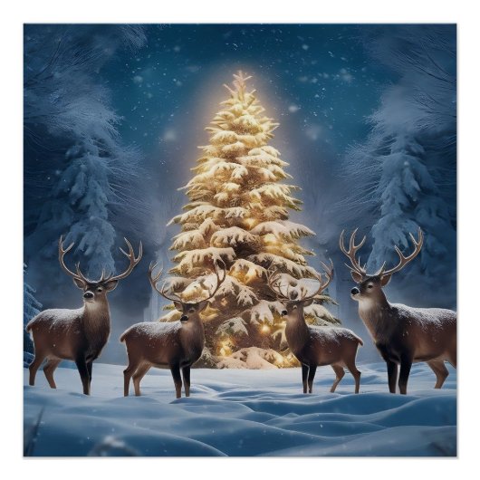 Winter Wonderland met feestelijke vrienden 3DChris Perfect Poster (Voorkant)