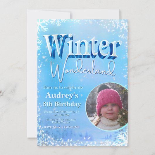 Winter Wonderland met foto Kaart (Voorkant)