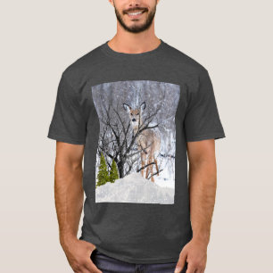  Winter Wonderland met herten collage kunst  T-shirt