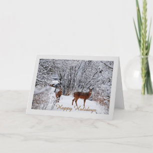 Winter Wonderland met herten Kerst- en Nieuwjaarsk Feestdagen Kaart