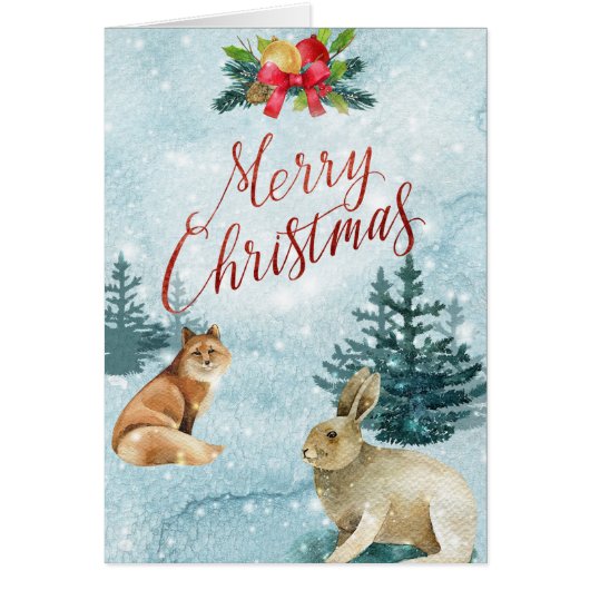 Winter Wonderland met Kerstmis met Fox en Rabbit (Voorkant)