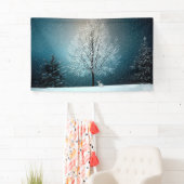 Winter Wonderland met konijn Spandoek (Insitu)