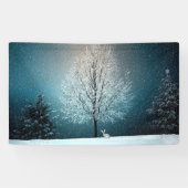 Winter Wonderland met konijn Spandoek (Horizontaal)
