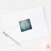 Winter Wonderland met konijn Vierkante Sticker (Envelop)
