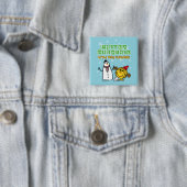 Winter Wonderland met Little Miss Sunshine Vierkante Button 5,1 Cm (In situ)