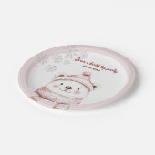 Winter Wonderland met mooie witte beer verjaardag Papieren Bordje (Gekanteld)