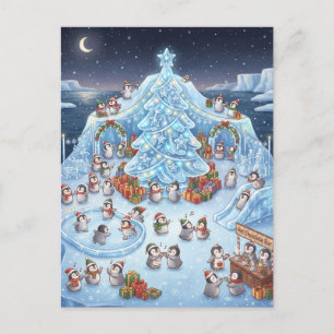 Winter Wonderland met Schattige Pinguïns Briefkaart