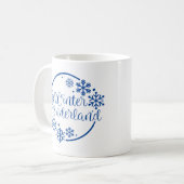 Winter Wonderland met Snowflakes Koffiemok (Voorkant links)