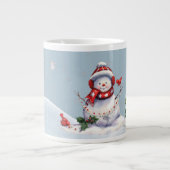 Winter Wonderland met Snowman Grote Mok (Voorkant)