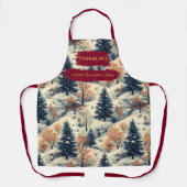 Winter Wonderland met Snowy Landscape en Pine Schort (Voorkant)