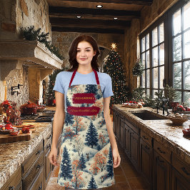 Winter Wonderland met Snowy Landscape en Pine Schort