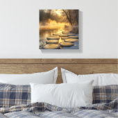 Winter Wonderland met Steam Rising Canvas Afdruk (Insitu (Slaapkamer))