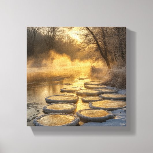 Winter Wonderland met Steam Rising Canvas Afdruk (Voorkant)