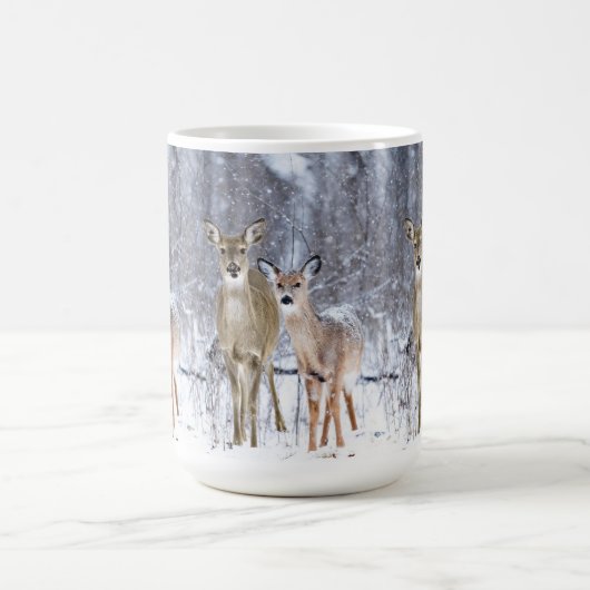 Winter Wonderland met Whitetail Deer Holiday Koffiemok (Center)