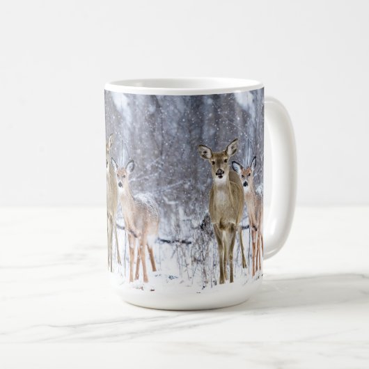 Winter Wonderland met Whitetail Deer Holiday Koffiemok (Voorkant rechts)