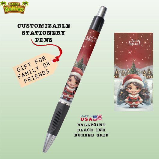 Winter Wonderland Mevrouw Santa Claus Laat Het Sne Pen