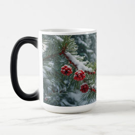 Winter Wonderland Mok Evergreen Pine & Red Berries