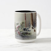 Winter Wonderland Mok | Evergreen Pine Red Berries (Voorkant rechts)