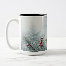 Winter Wonderland Mok | Pine & rode bessen | 15 oz