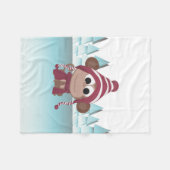 Winter Wonderland Monkey Fleece Deken (Voorkant (Horizontaal))