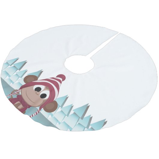 Winter Wonderland Monkey Kerstboom Rok (Gekanteld)