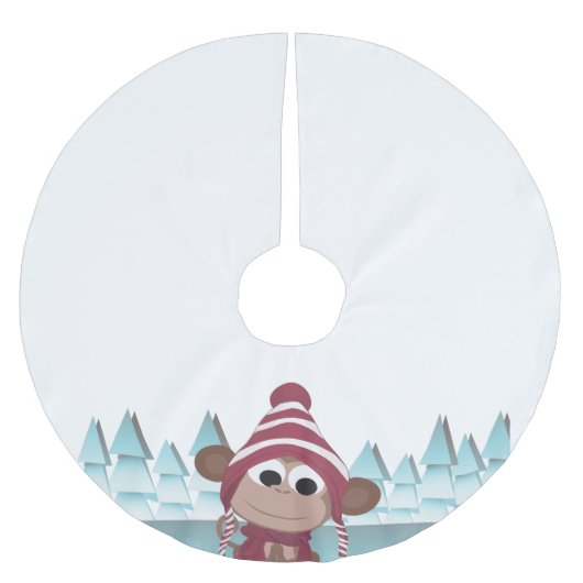 Winter Wonderland Monkey Kerstboom Rok (Voorkant)