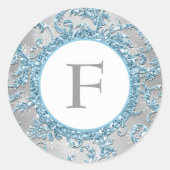 Winter Wonderland monogram bruiloft Sticker (Voorkant)