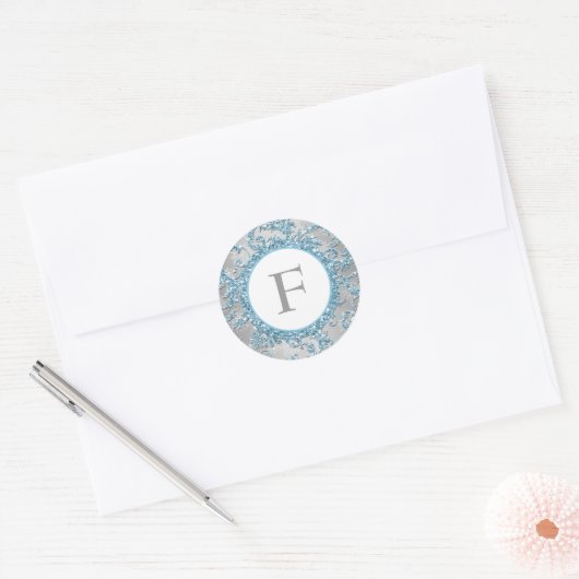 Winter Wonderland monogram bruiloft Sticker (Envelop)