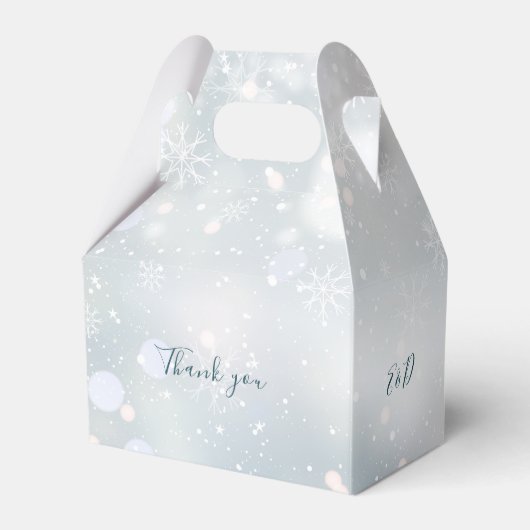 Winter Wonderland Monogram Sneeuw Bruiloft Bedankdoosjes (Achterkant)