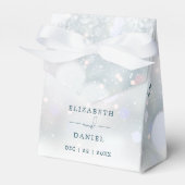 Winter Wonderland Monogram Sneeuwbruiloft Bedankdoosjes (Voorkant Zijde)