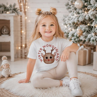 Winter Wonderland Mooie Rendier Kinder T-Shirt