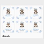 Winter Wonderland Moose Baby Shower Bookplate Vierkante Sticker (Vel)