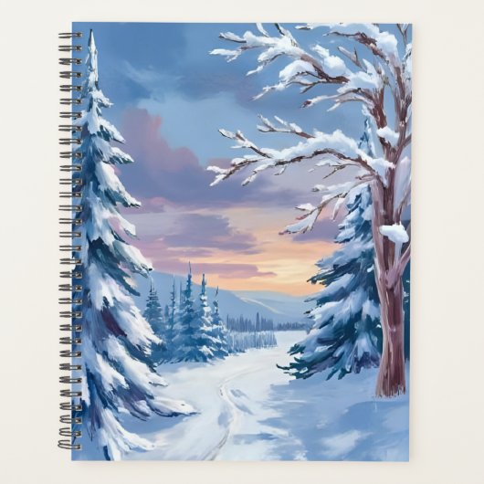 Winter Wonderland | Mountain Snow Nature Painting  Planner (Voorkant)