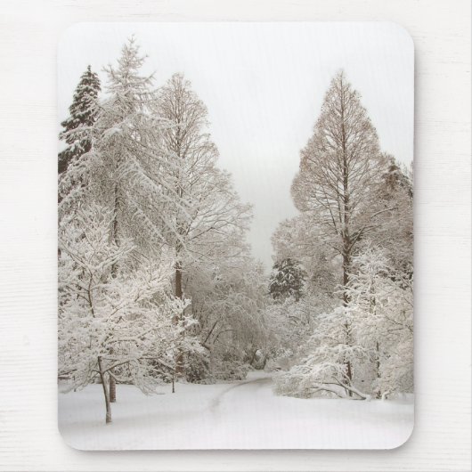 Winter Wonderland Mousepad Snow Forest Gifts Muismat (Voorkant)