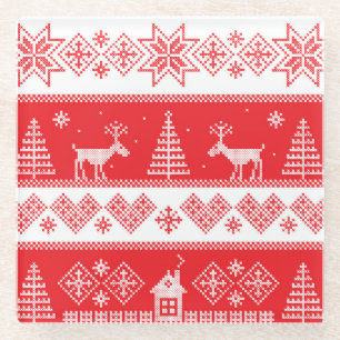 Winter Wonderland: naadloos design. Glazen Onderzetter