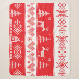 Winter Wonderland: naadloos design. Sherpa Deken