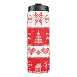 Winter Wonderland: naadloos design. Thermosbeker