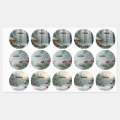 Winter Wonderland naamplaatje | Pinecones & rood Labels (Vel)