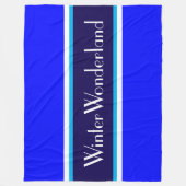 WINTER WONDERLAND Navy Himmels Koningsblauw Strepe Fleece Deken (Voorkant)
